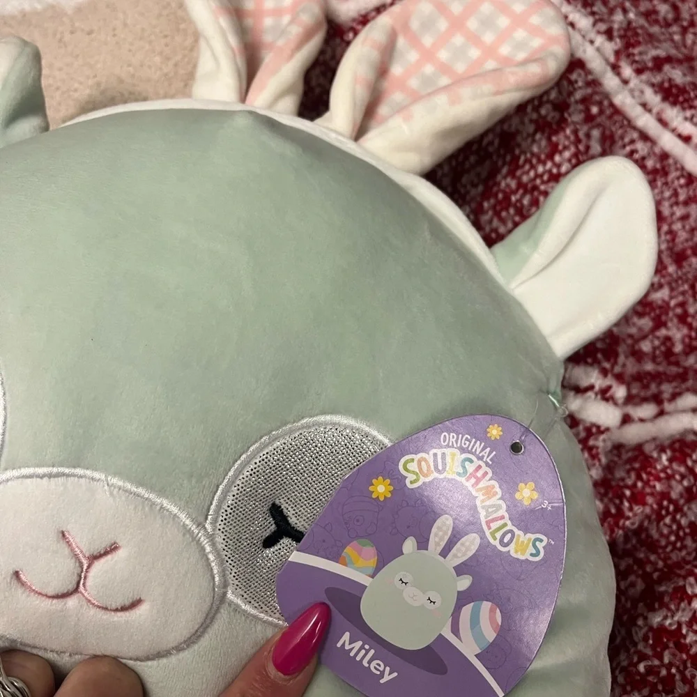 Squishmallows NWT Green Bunny Ears Plush MILEY LLAMA EASTER new mint green